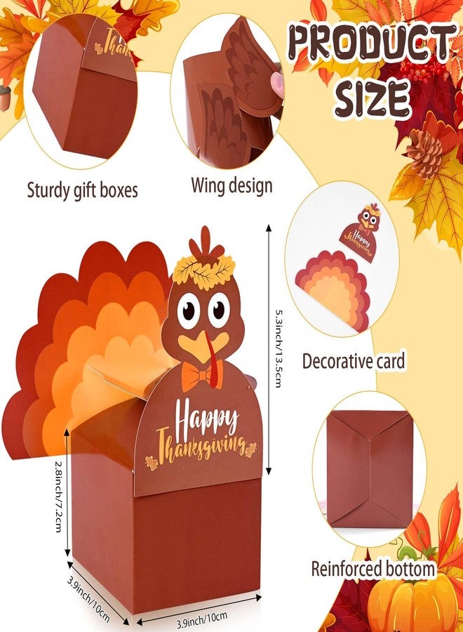 Bolsome 18Pcs Thanksgiving Party Favor Boxes Thankful Turkey Candy Treat Boxes, 6 Styles, Happy Thanksgiving Day Turkey Paper Gift Boxes for Fall Holidays Harvest Day Supplies - Image 2